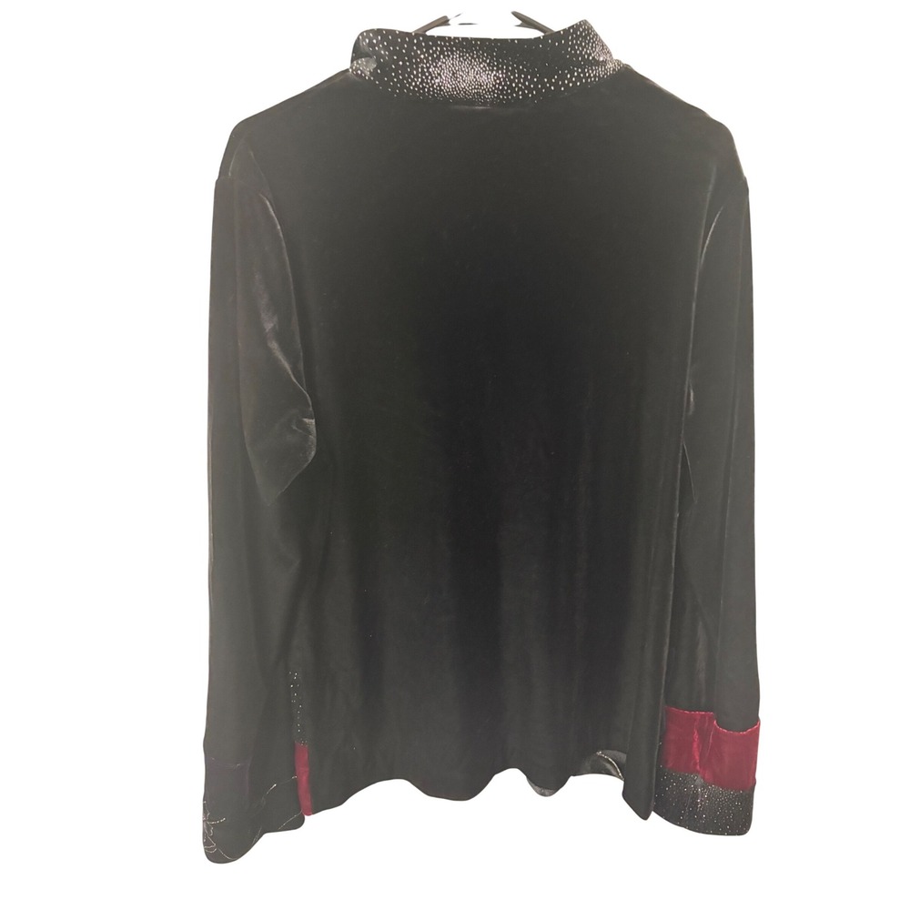Whimsigoth Art to Wear Dark Academia Vintage 90s Velvet Colorblock Jacket Large - Picture 8 of 8